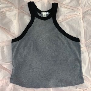 Gray and black crop top